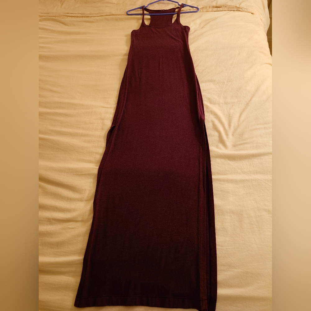 EUC Burgundy LULULEMON Refresh Racerback Tank Maxi Dress 2 / 4, S Soft Stretchy - Picture 4 of 12